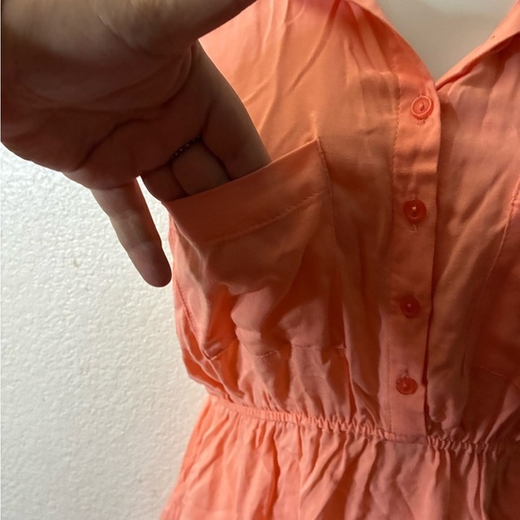 🆕Rue21 Women's Coral Sleeveless Utility Shirt Dress L🆕 - Picture 5 of 10